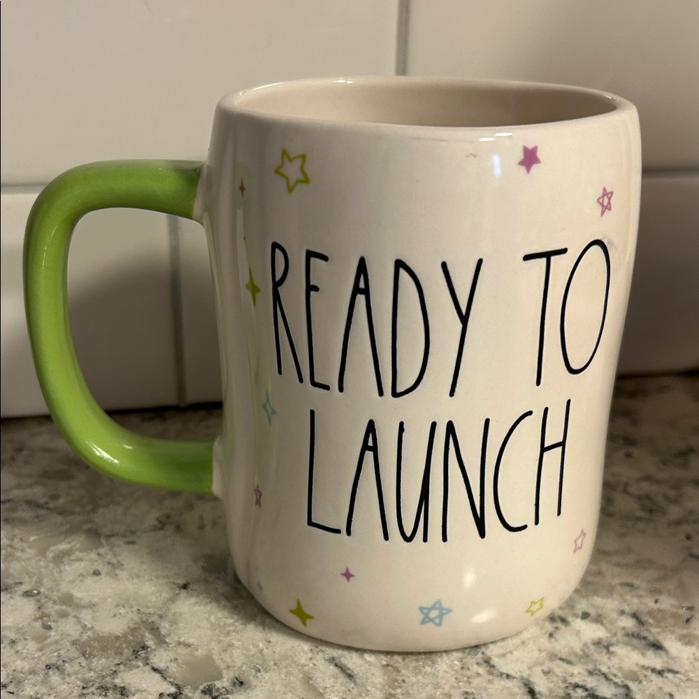 Rae Dunn Disney Pixar Toy Story Alien “Ready to Launch” Mug Green Handle